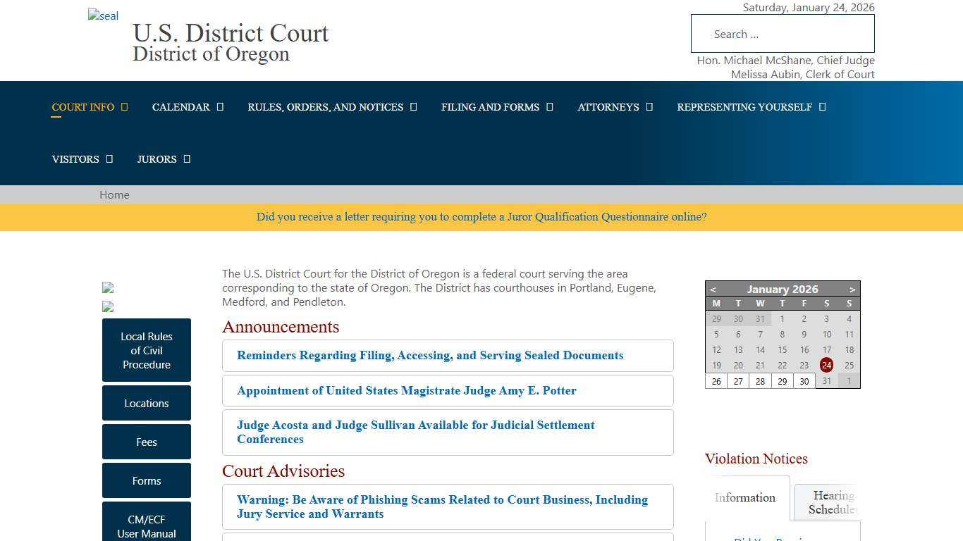 Oregon U.S. District Court