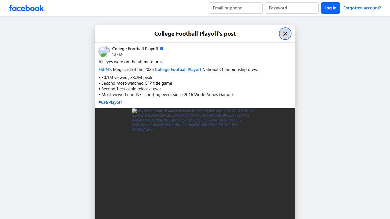 All eyes were on the ultimate... - College Football Playoff Facebook